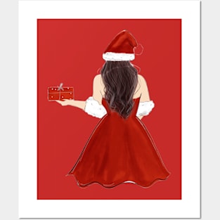 santa girl, christmas, Posters and Art